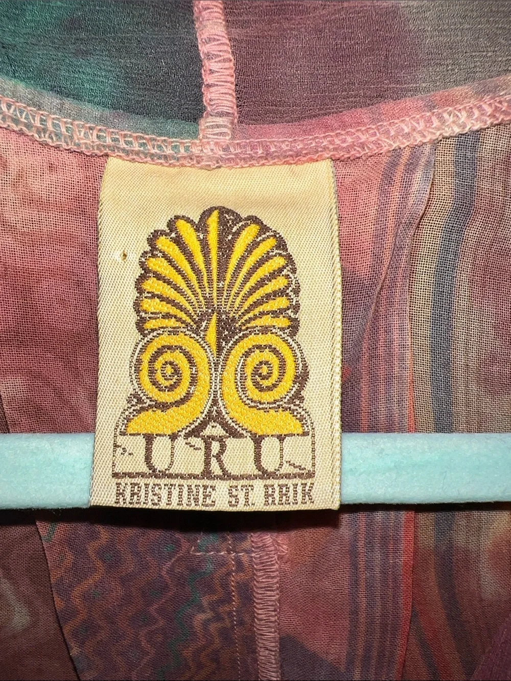 Silk 90s Kristine St RRik Uru Boho Tie-Dye Open Kimono Jacket